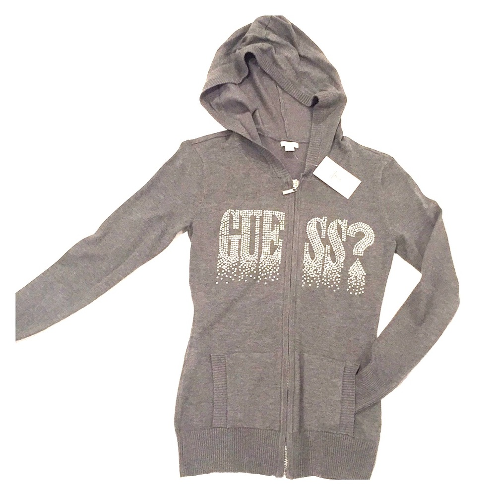 Guess Charcoal Gray Hoodie Sweater in S/P